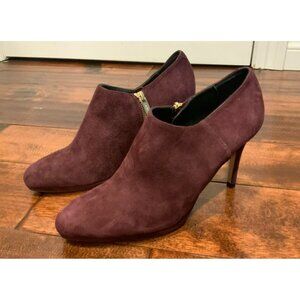L.K. Bennett Purple Suede Ankle Booties, Size 8.5 (US) 38.5 (EUR)